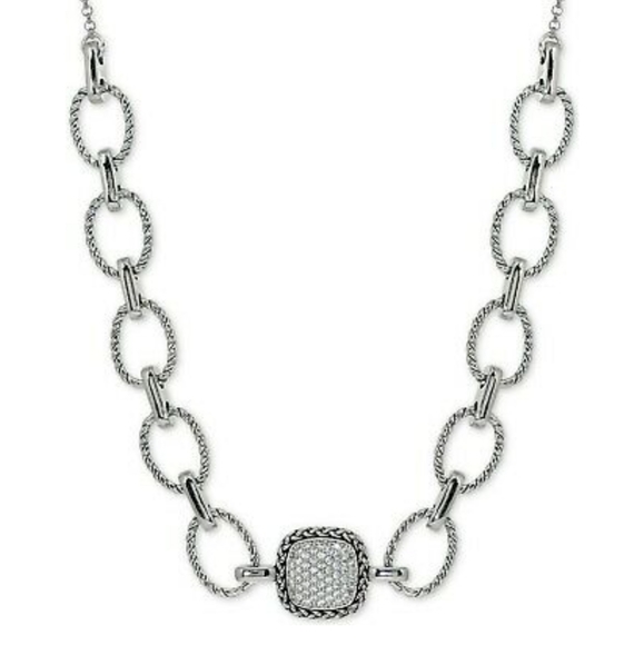 Giani Bernini Jewelry - Giani Bernini CZ Pave Statement Necklace, 925 Sterling Silver, 18"  NWT